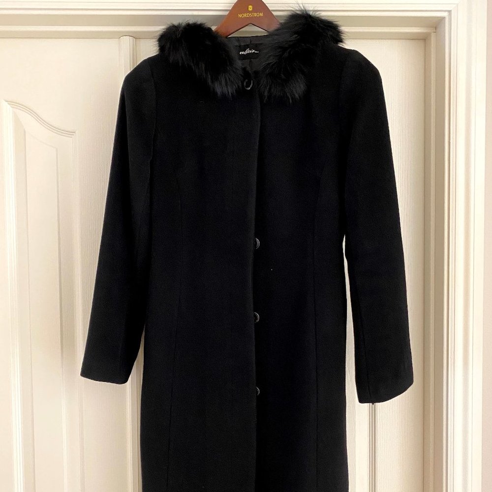 enFair Black Wool Coat S